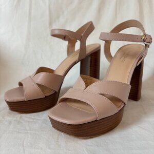 Kate Spade New York Delight Platform Sandal in Pale Vellum Leather Size 8B